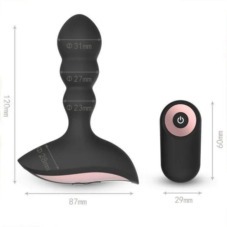 1594M-SIS      Sissy Maid Rechargeable Remote Control 10 Function Waterproof Vibrating Wireless Silicone Anal Plug