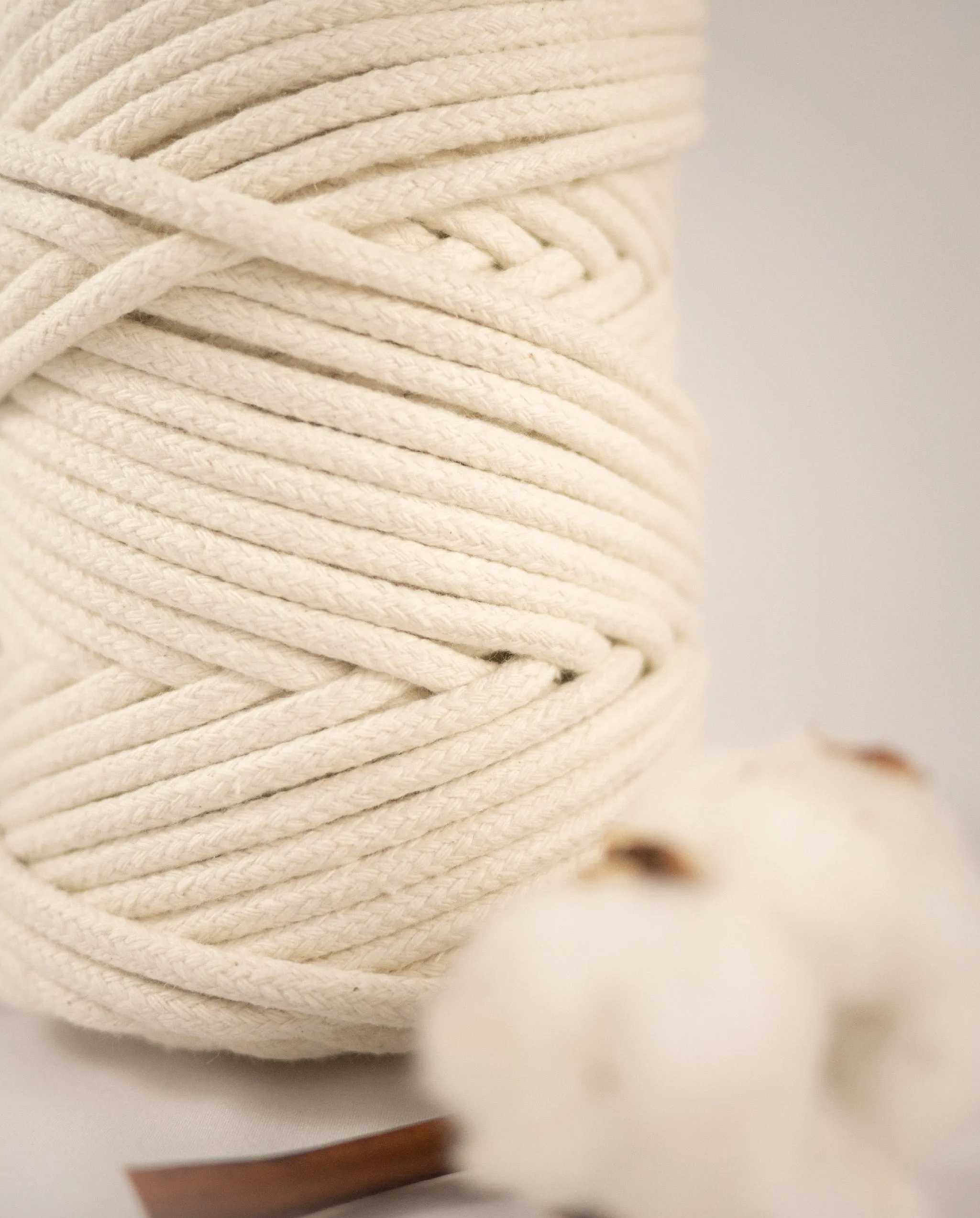 5 mm Natural braided cotton sash cord, 1kg