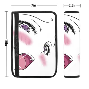 Ahegao Face Seat Belt Covers Custom Ahegao Car Accessories