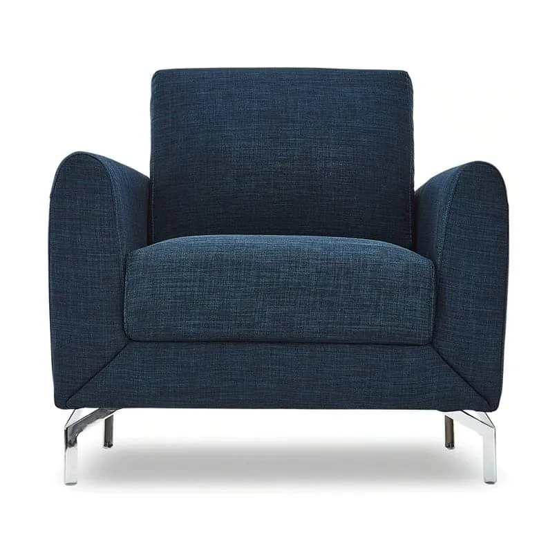 Amesbury 1 Seater Fabric Sofa For Living Room - Blue