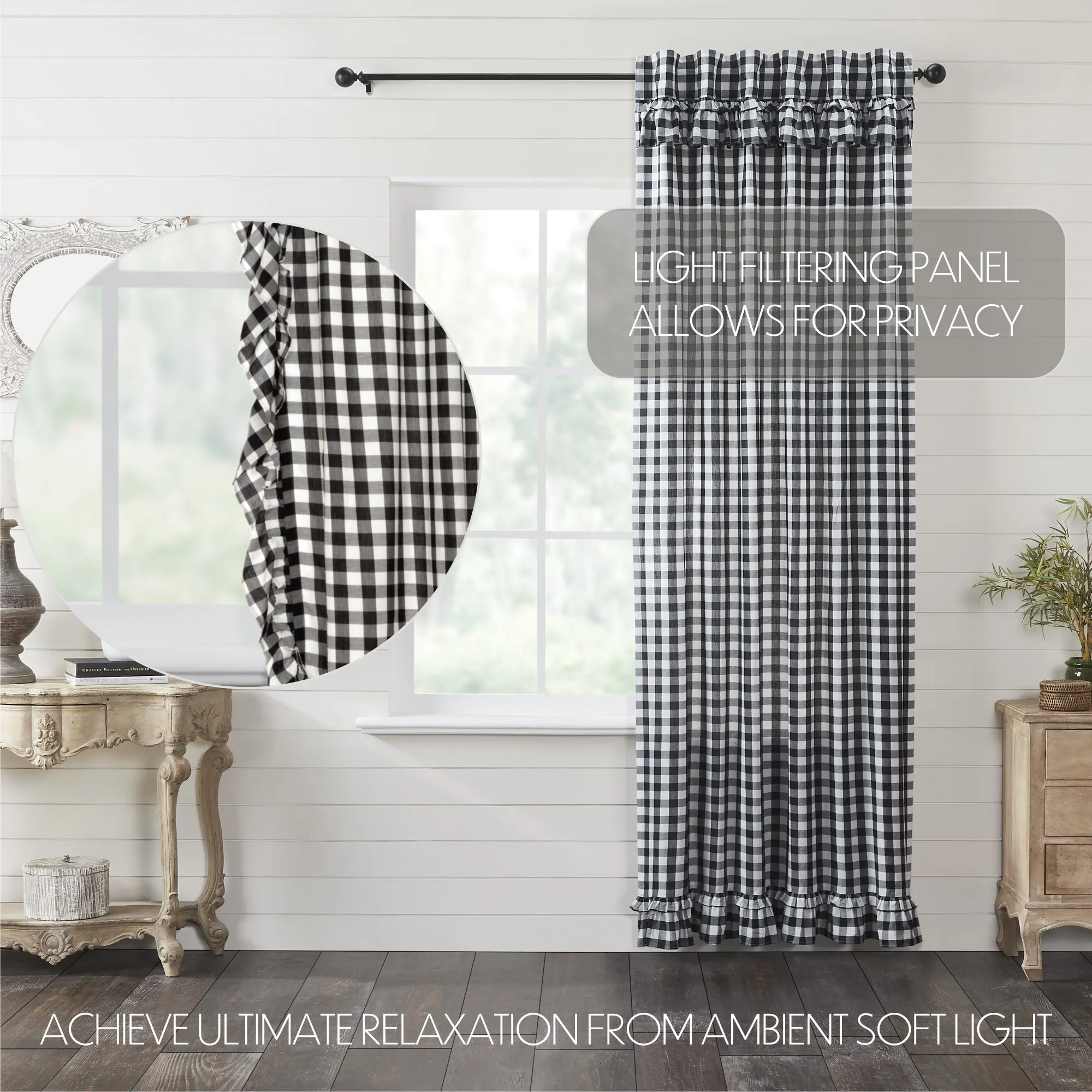 Annie Buffalo Check Ruffled Panel 96x50