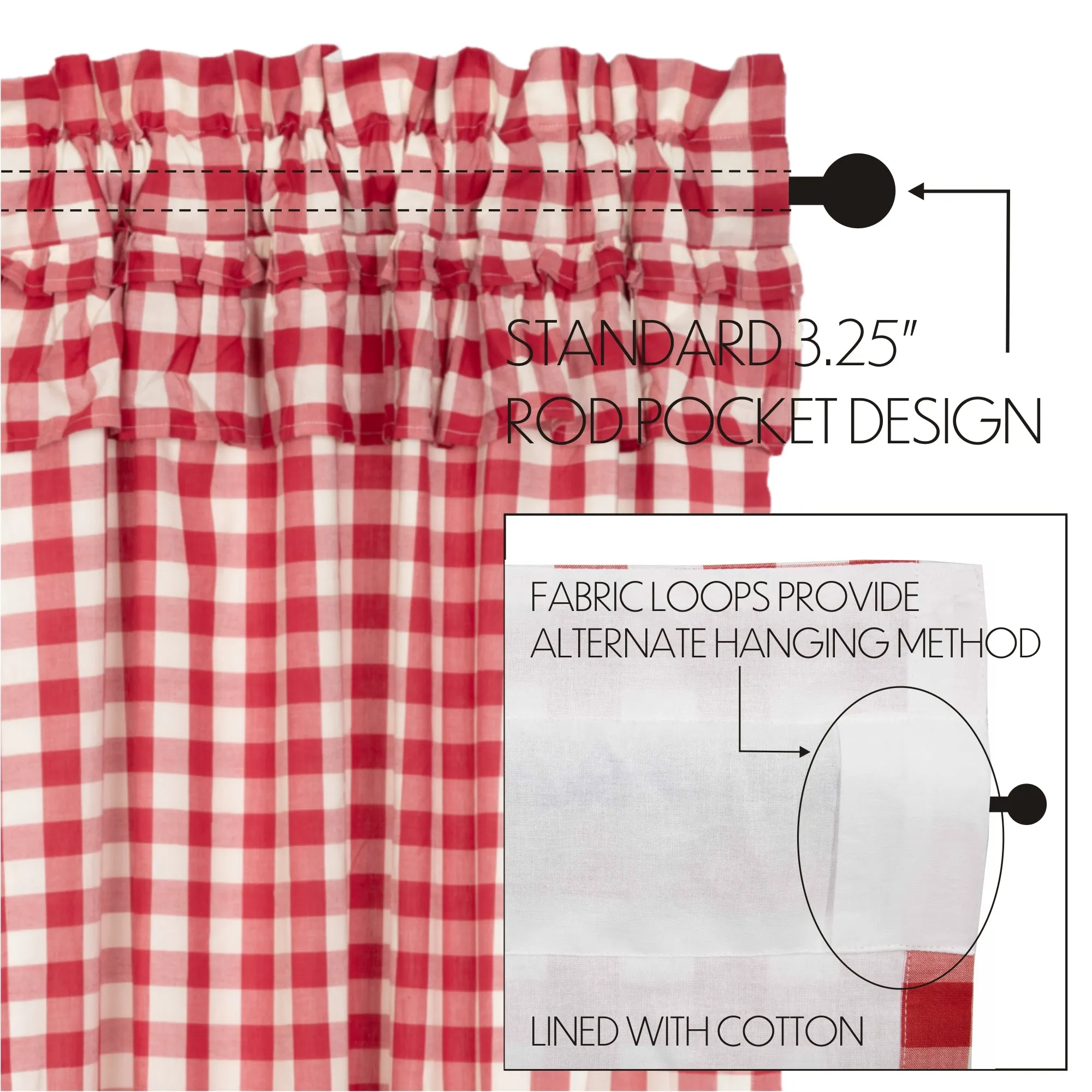 Annie Buffalo Check Ruffled Panel 96x50