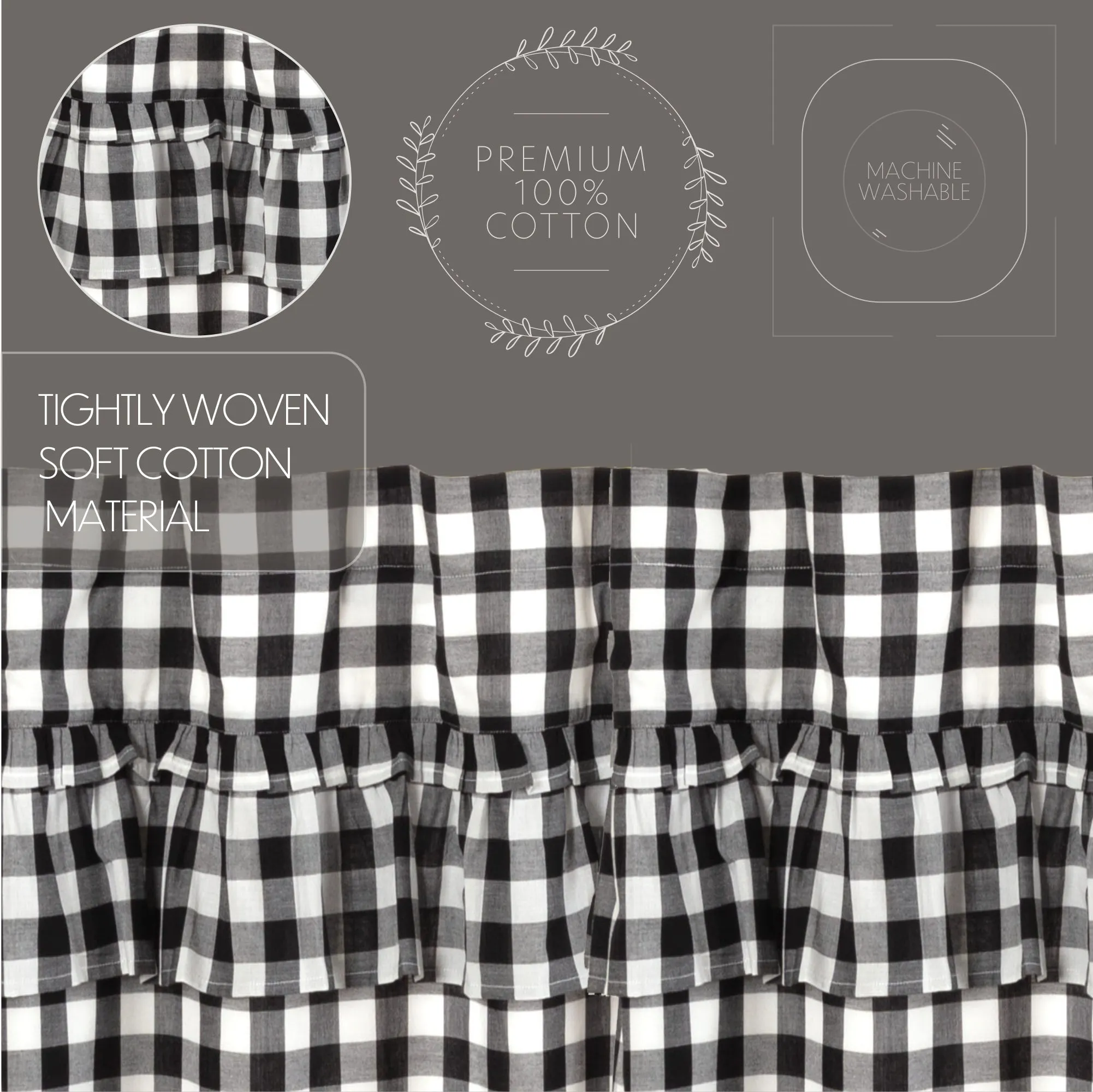 Annie Buffalo Check Ruffled Panel 96x50