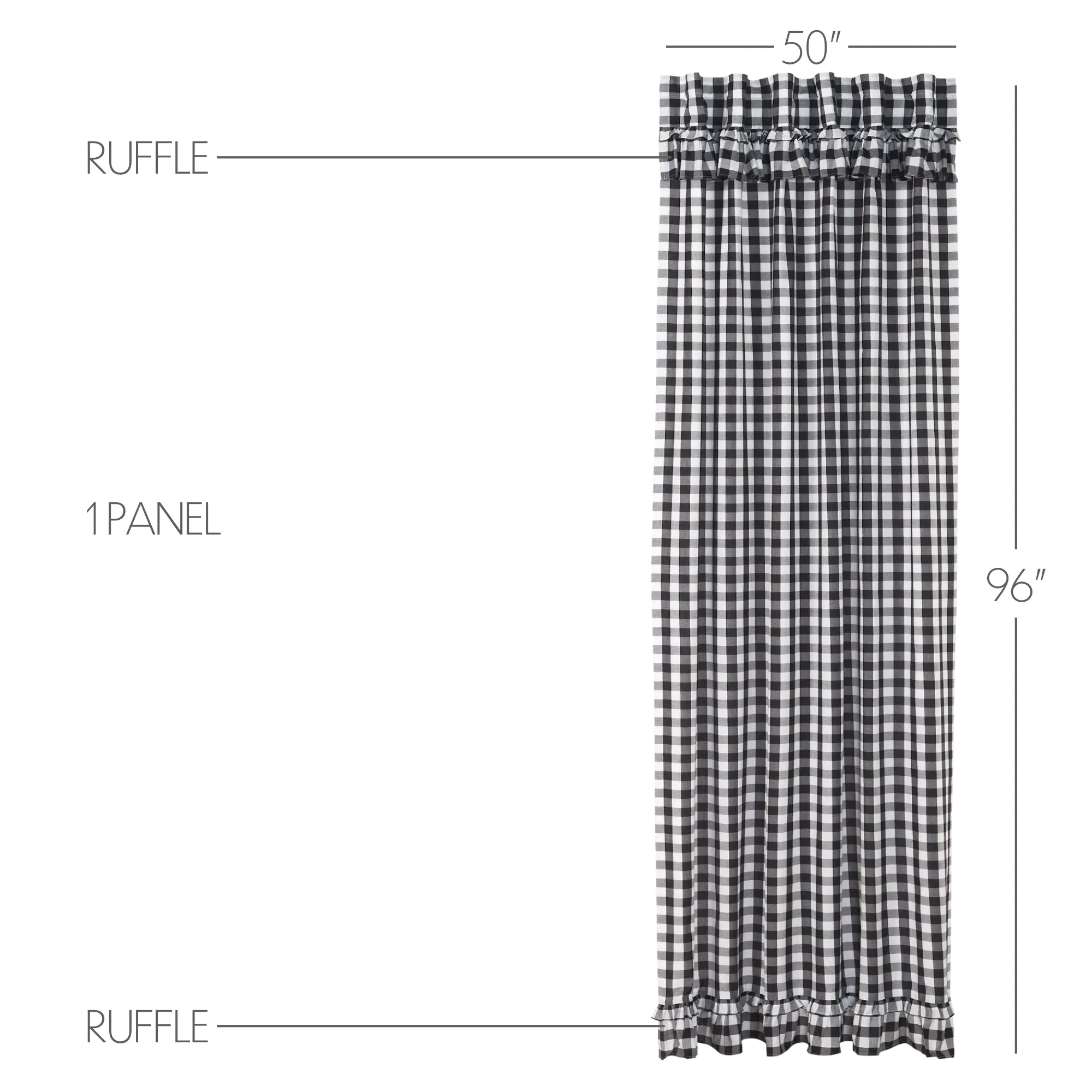 Annie Buffalo Check Ruffled Panel 96x50