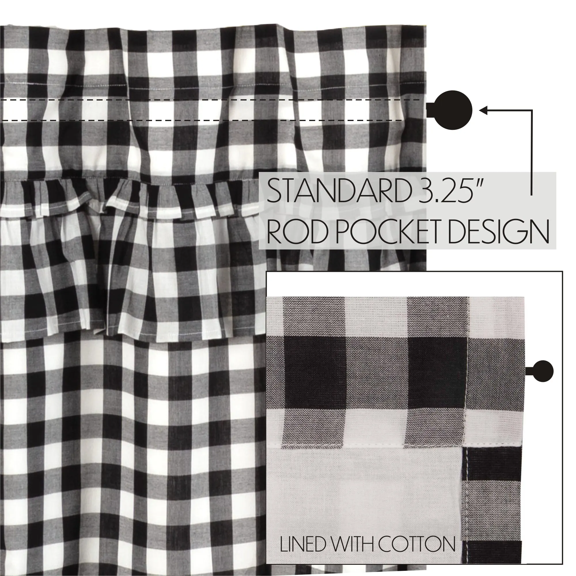 Annie Buffalo Check Ruffled Panel 96x50