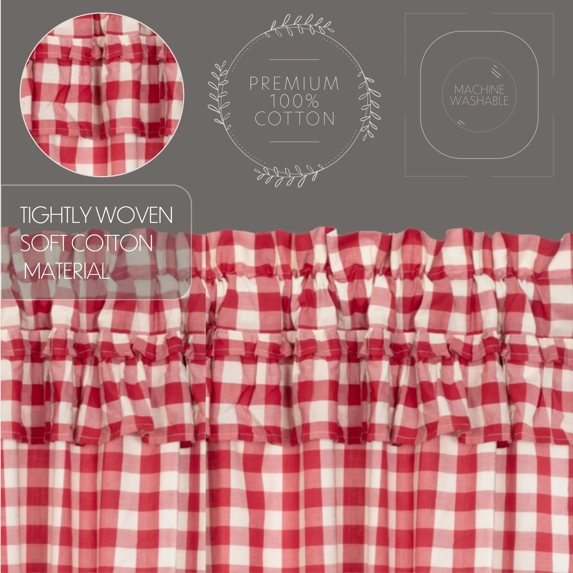 Annie Buffalo Check Ruffled Panel 96x50