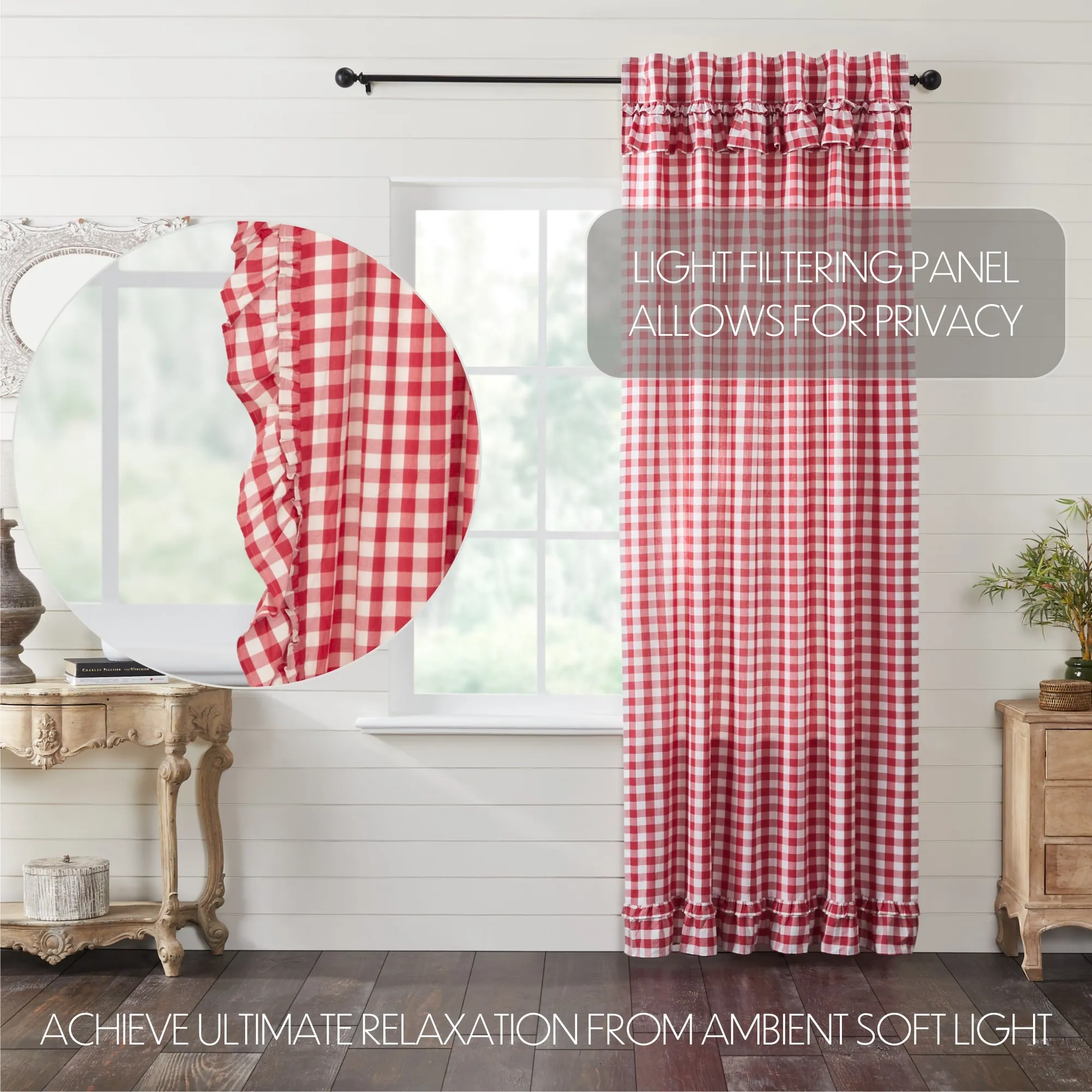 Annie Buffalo Check Ruffled Panel 96x50