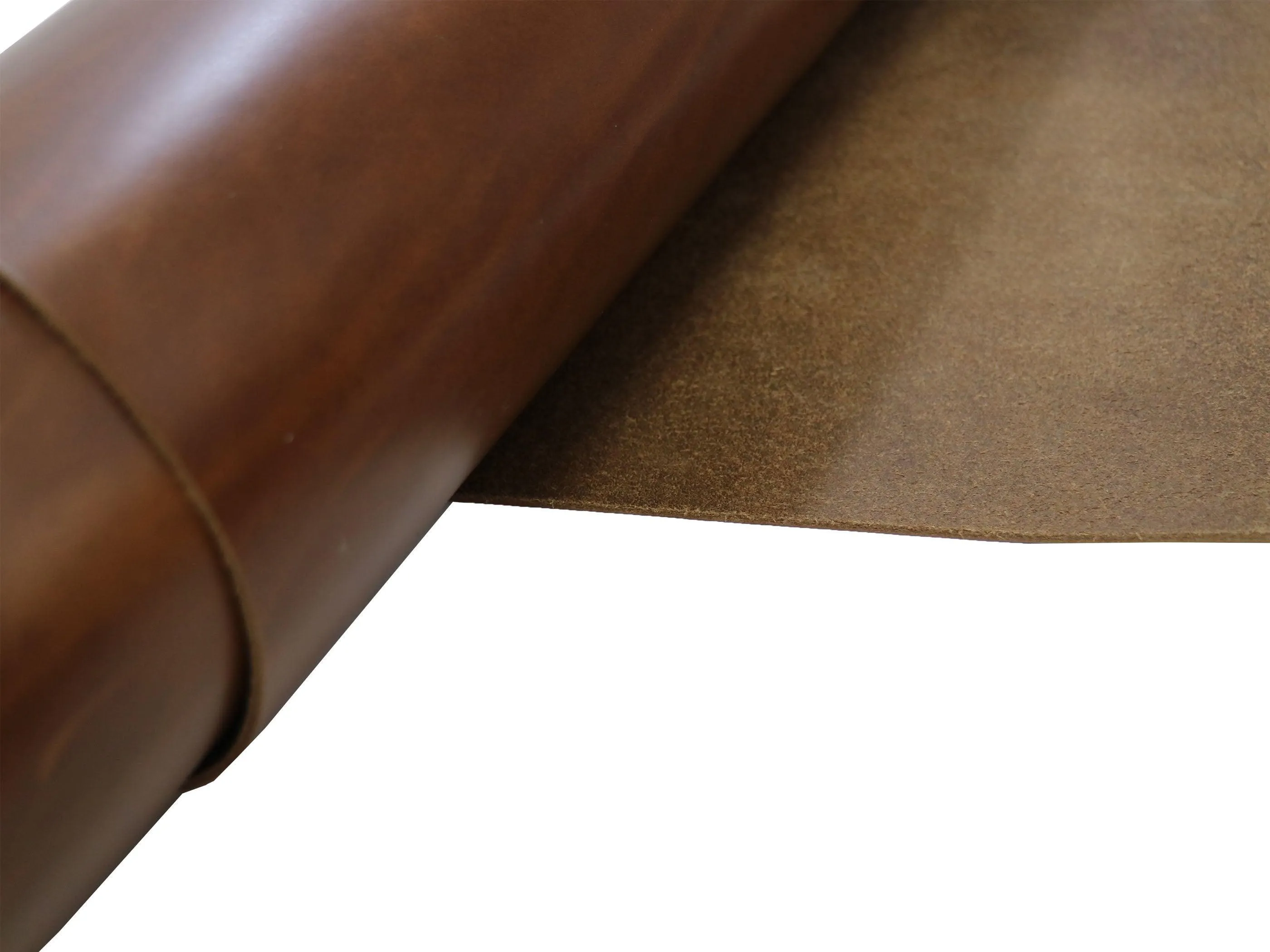 Antique Tan Brown - Oxford Xcel Leather Cowhide Strip, 5/6oz Thick, 60-72" length, Chrome Tanned