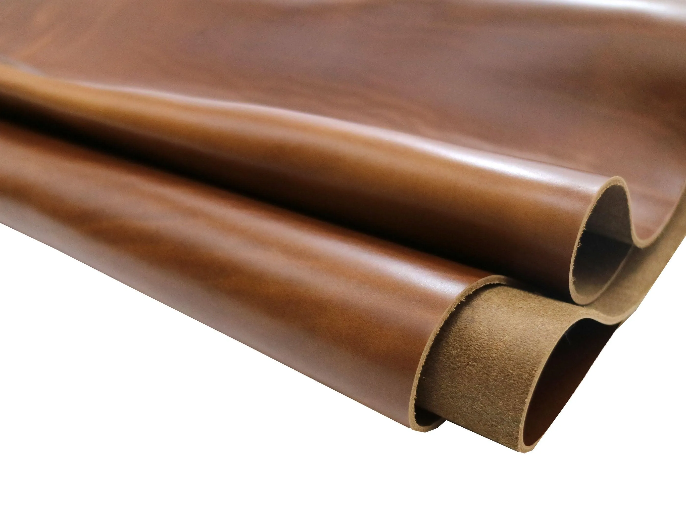 Antique Tan Brown - Oxford Xcel Leather Cowhide Strip, 5/6oz Thick, 60-72" length, Chrome Tanned
