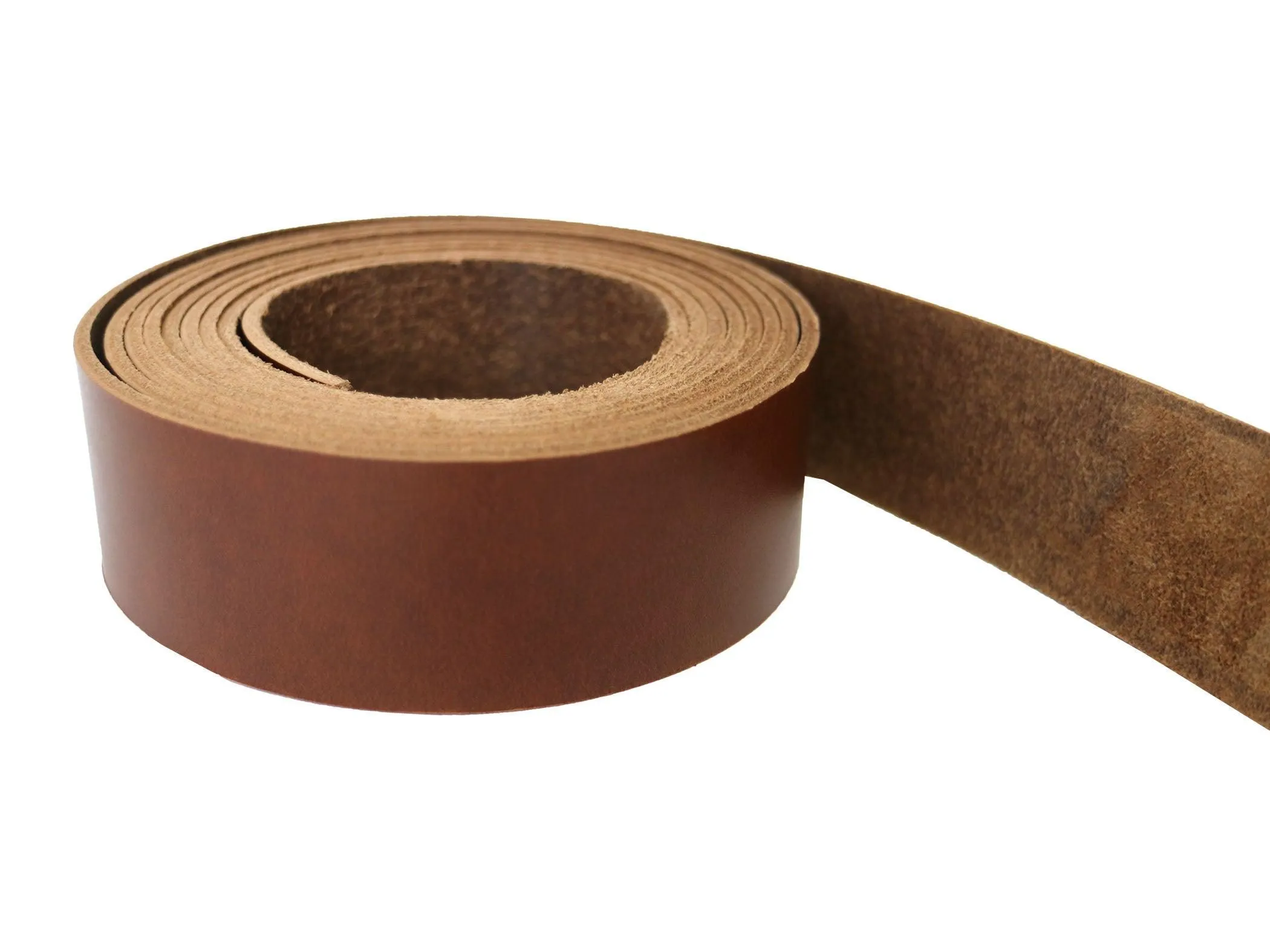 Antique Tan Brown - Oxford Xcel Leather Cowhide Strip, 5/6oz Thick, 60-72" length, Chrome Tanned
