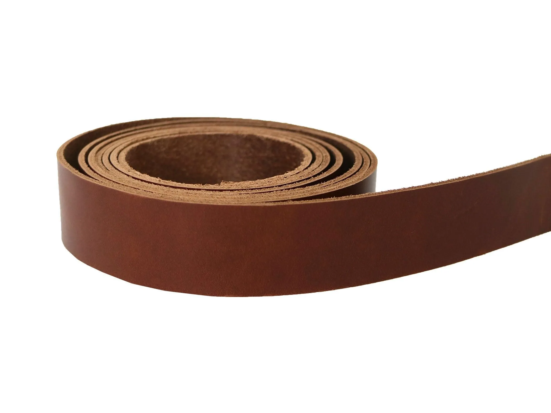 Antique Tan Brown - Oxford Xcel Leather Cowhide Strip, 5/6oz Thick, 60-72" length, Chrome Tanned