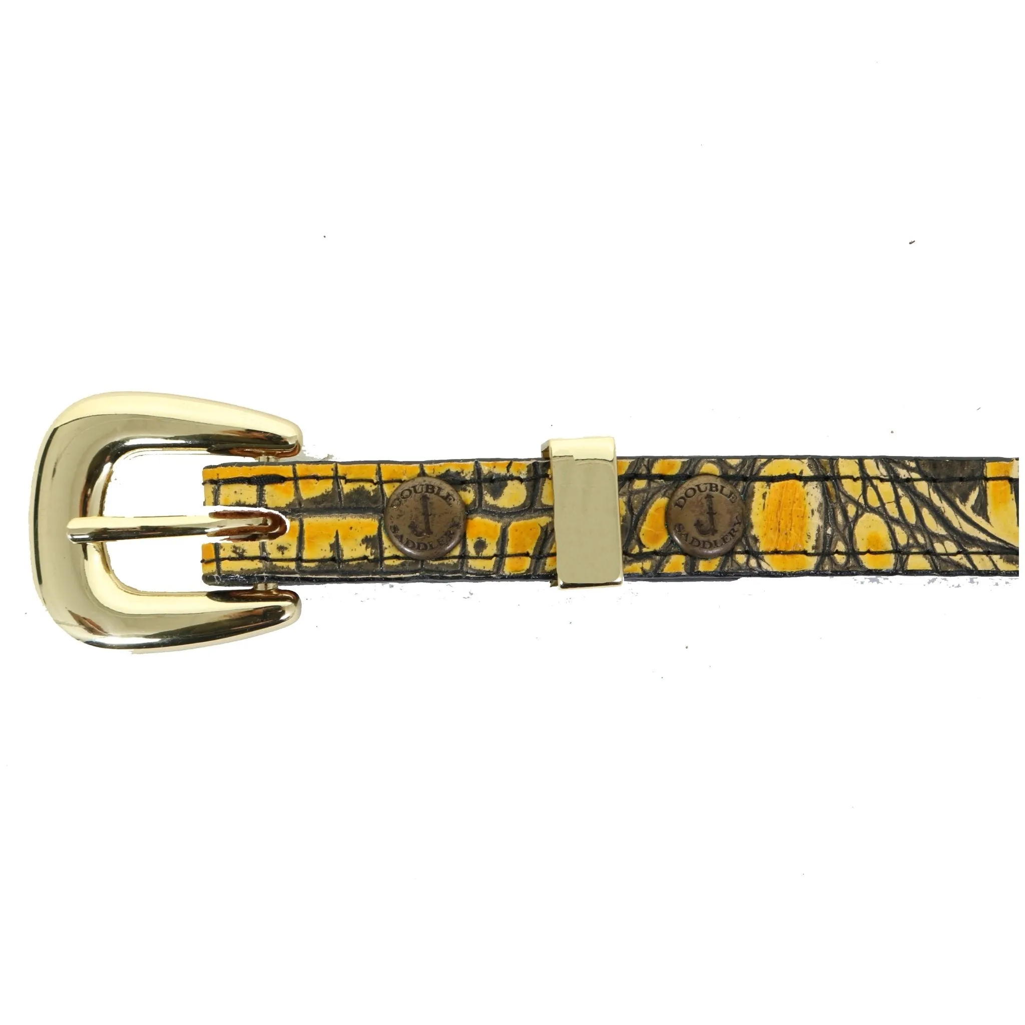 B1068A - Canary Hornback Gator Print Leather Belt