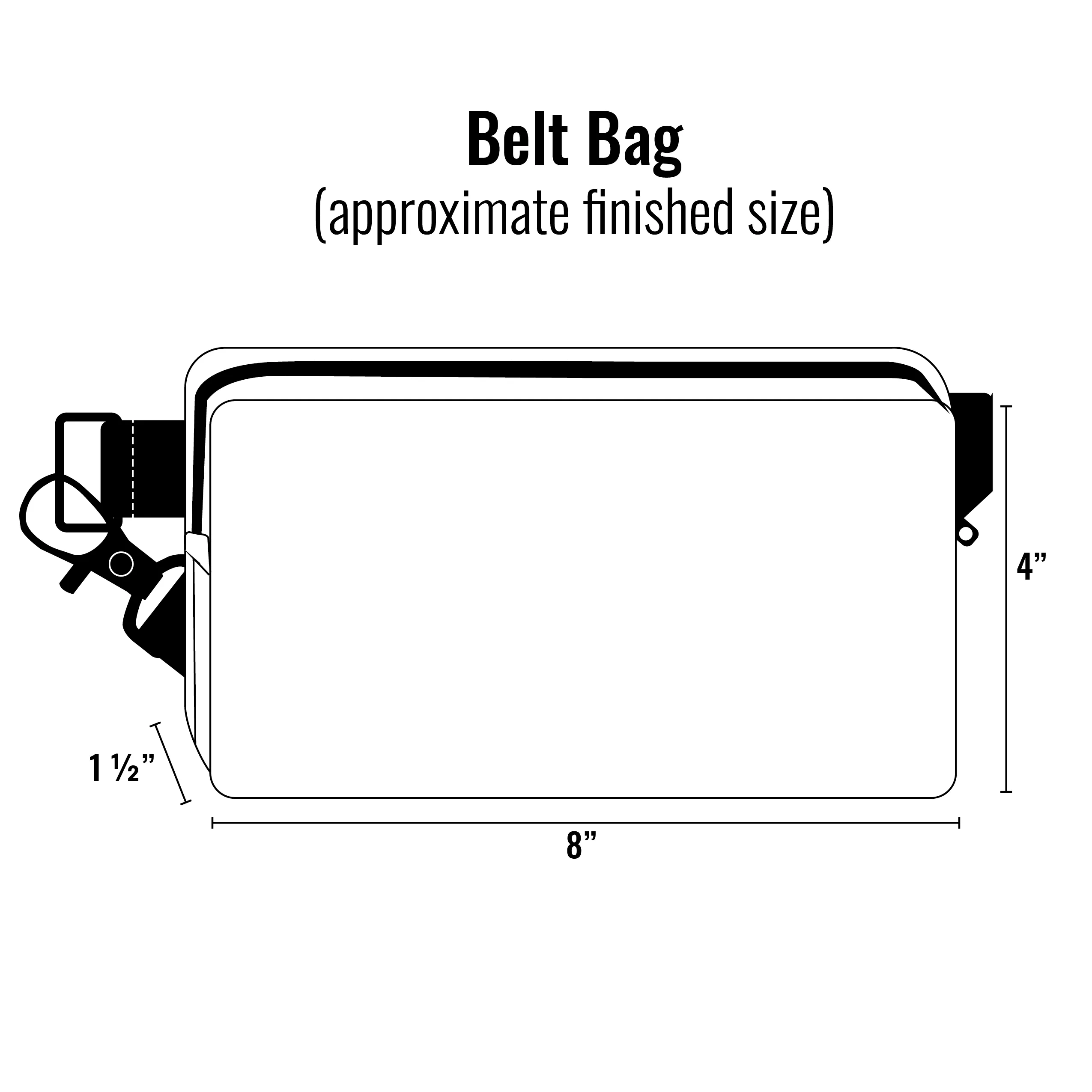 Belt Bag Sewing Kit - Supplies, Printed Pattern and Video Tutorial - Diamond Floral