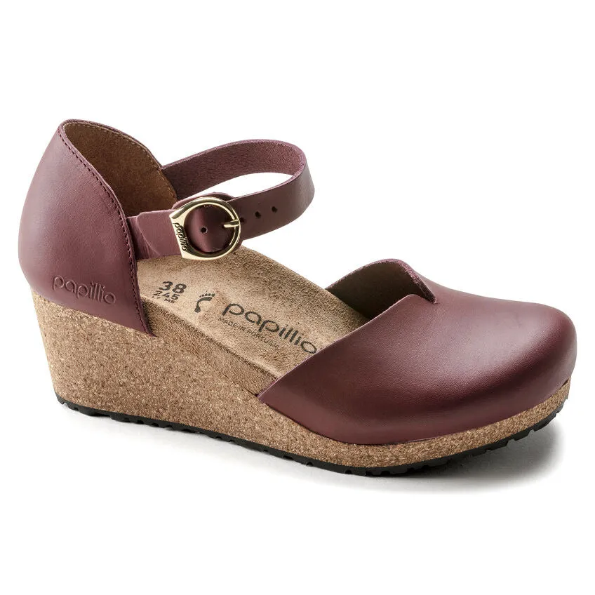 Birkenstock Mary Ring-Buckle in Zinfandel Nubuck Leather, Cognac Oiled Leather & Black in Narrow Widths