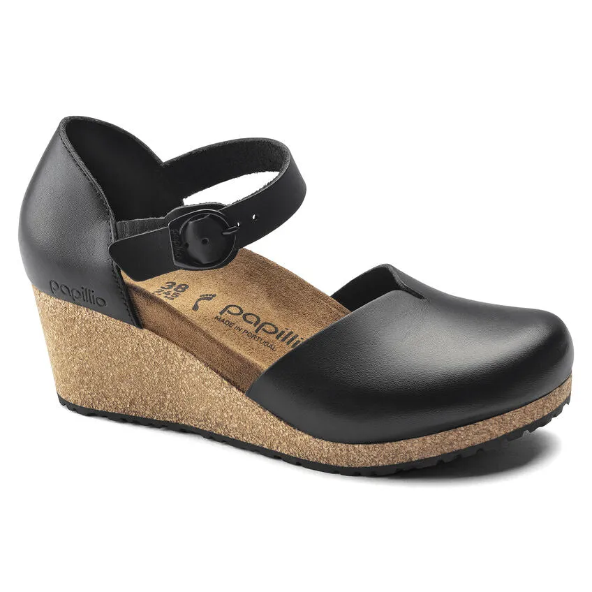 Birkenstock Mary Ring-Buckle in Zinfandel Nubuck Leather, Cognac Oiled Leather & Black in Narrow Widths