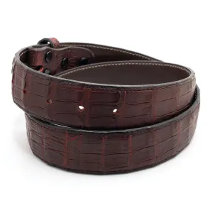 Black-Cherry Crocodile Belt Straps
