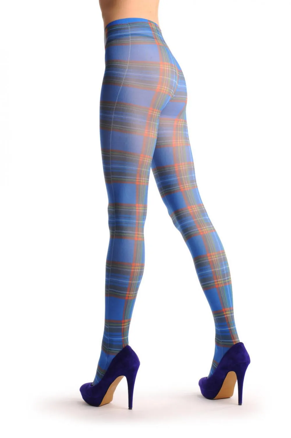 Blue Checkered Print