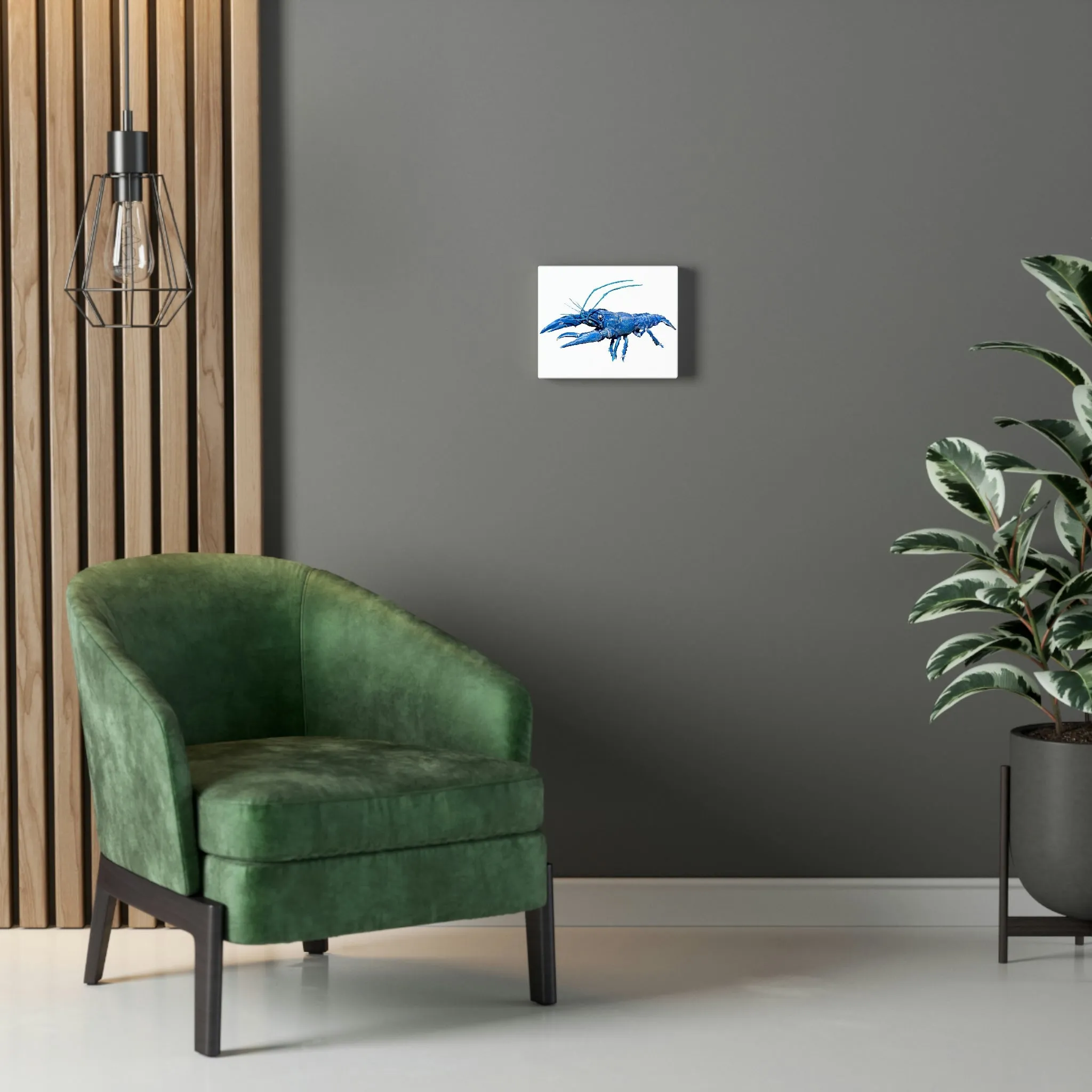 Blue Crawfish Stretched Canvas