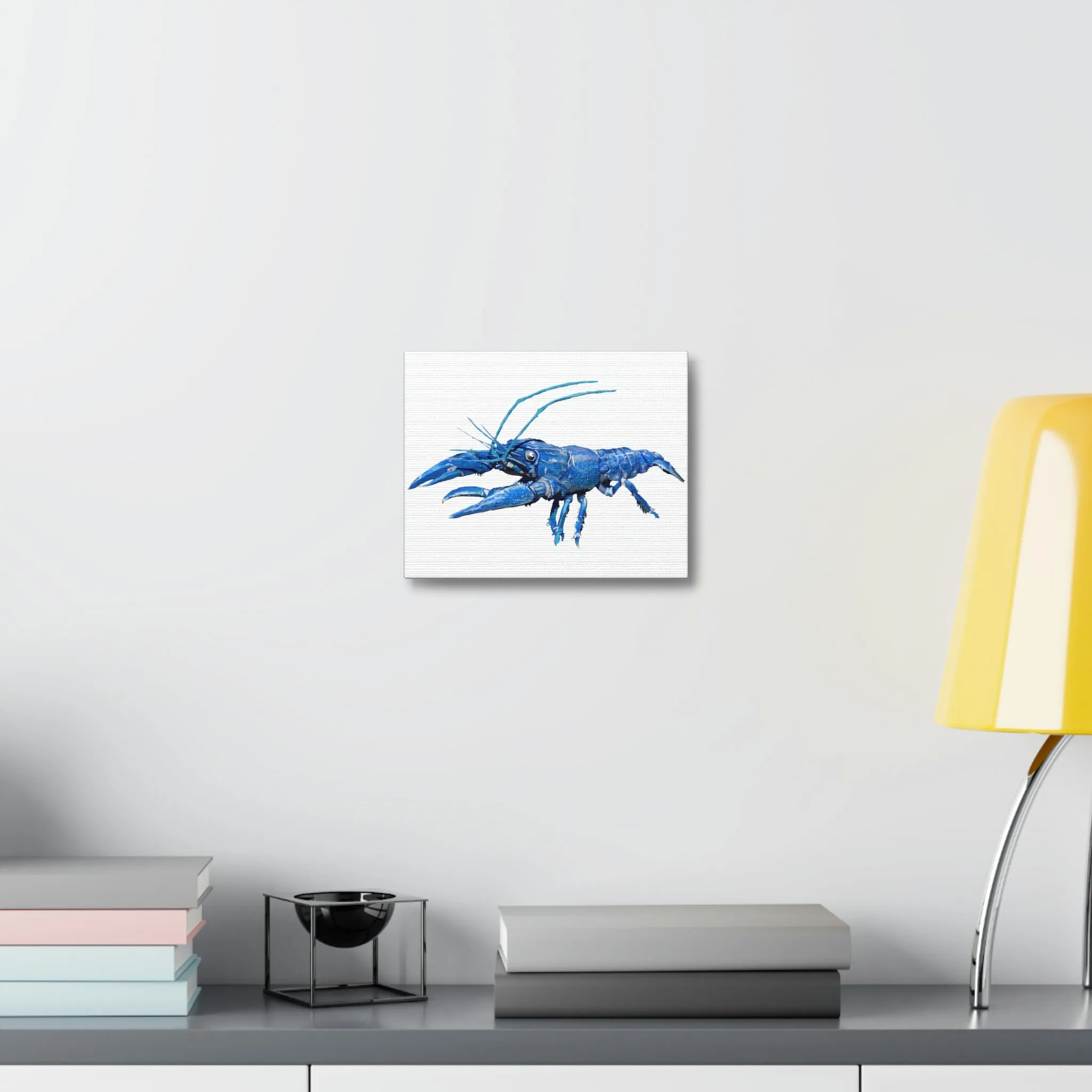 Blue Crawfish Stretched Canvas