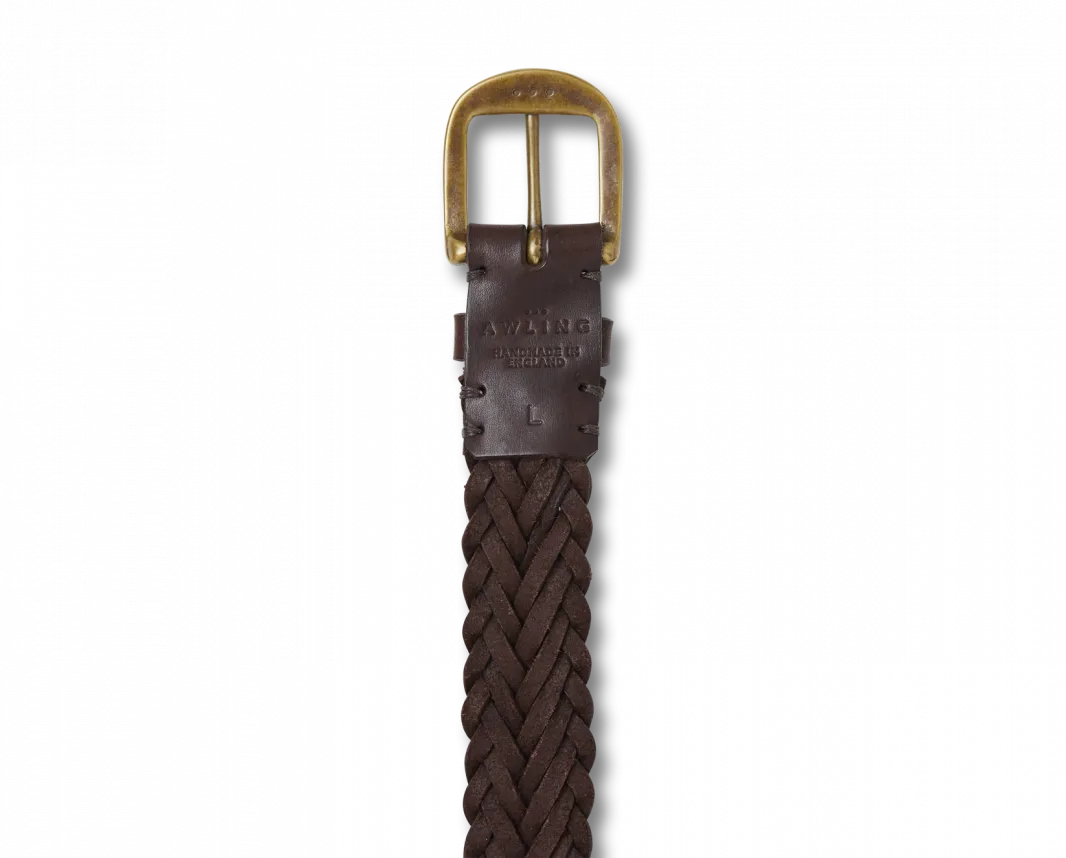 Braided Belt - Walnut Brown / Brass