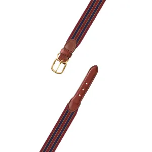 Brick, Navy & Gold Grosgrain Ribbon Dog Collar