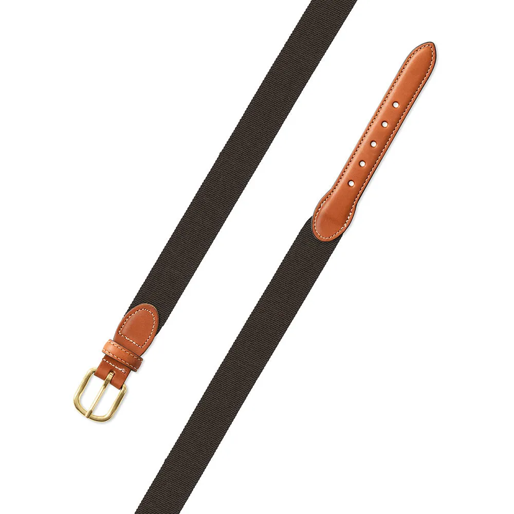 Brown Belgian Stretch Leather Tab Belt