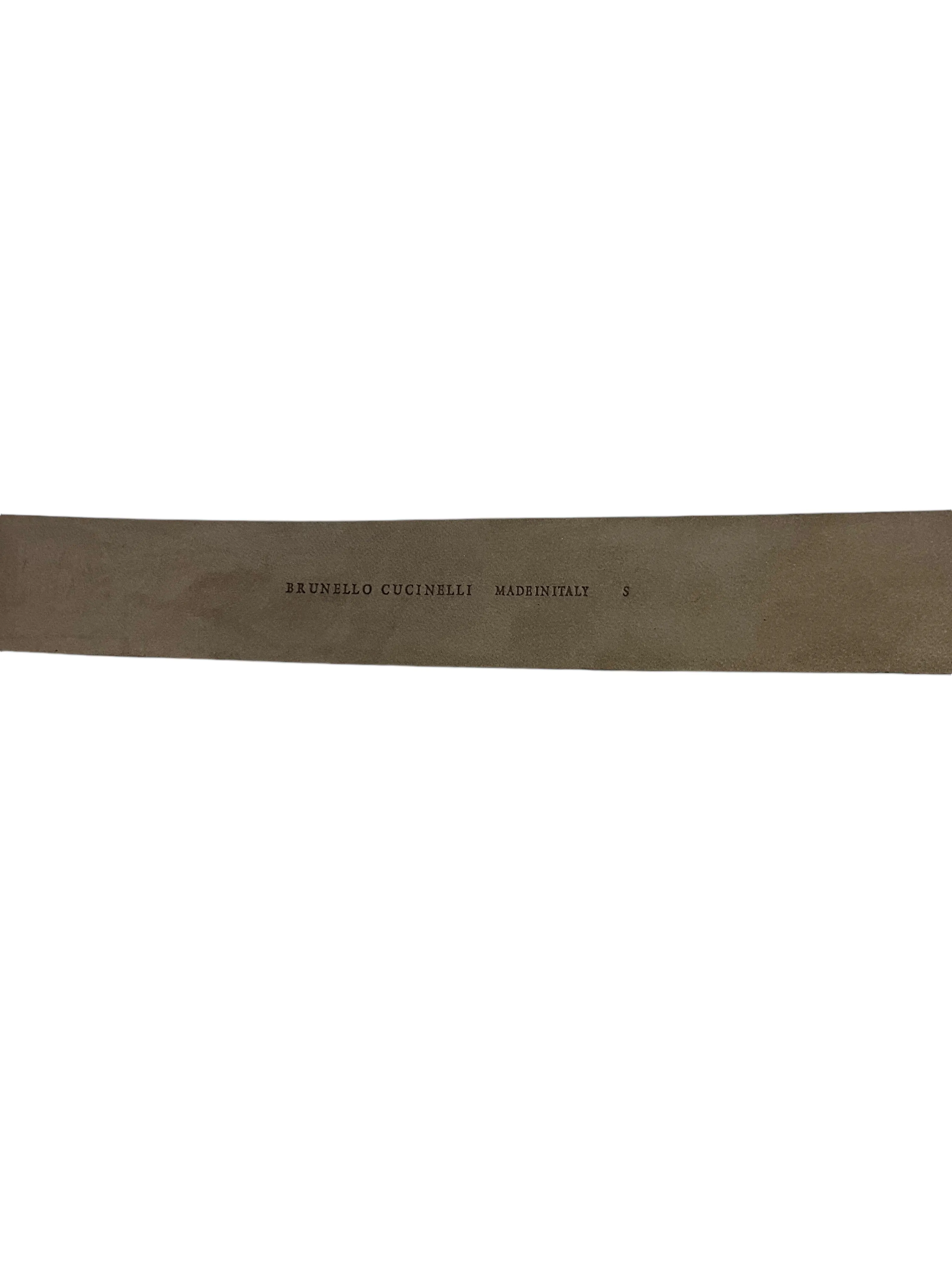 Brunello Cucinelli Leather Beaded Buckle Belt Size S