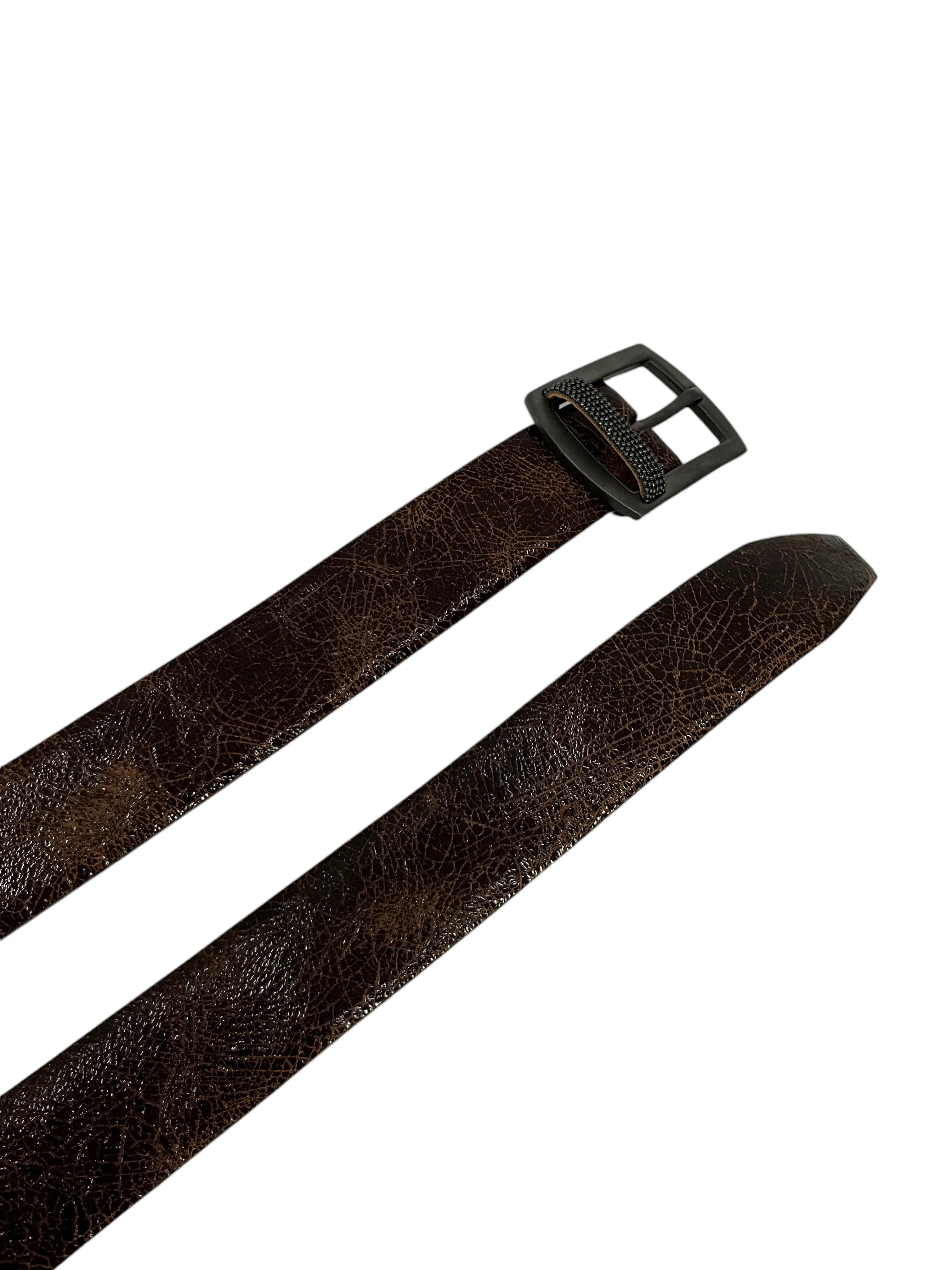 Brunello Cucinelli Leather Beaded Buckle Belt Size S