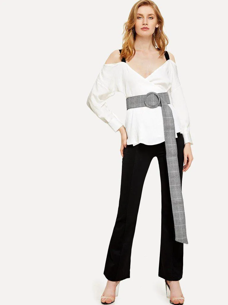 Circle Buckle Plaid Belt