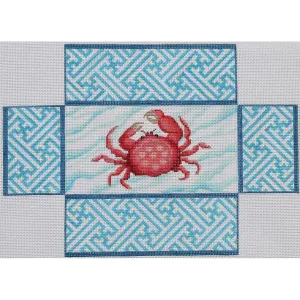 Crab and Chinoiserie Brick Cover Canvas