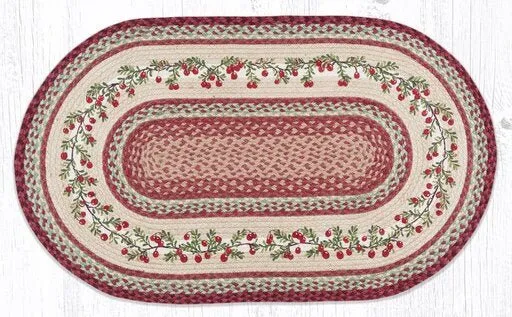 Cranberries Oval Braided Rug