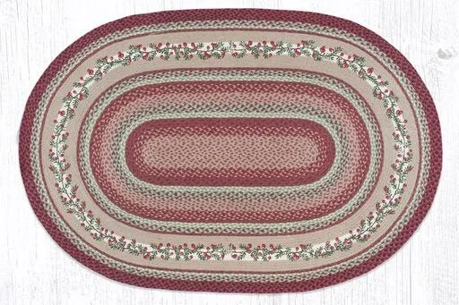 Cranberries Oval Braided Rug