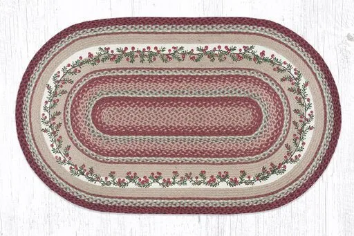 Cranberries Oval Braided Rug