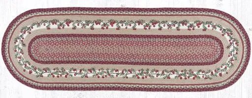 Cranberries Oval Braided Rug