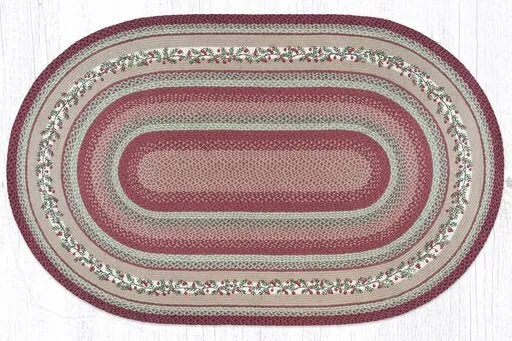 Cranberries Oval Braided Rug