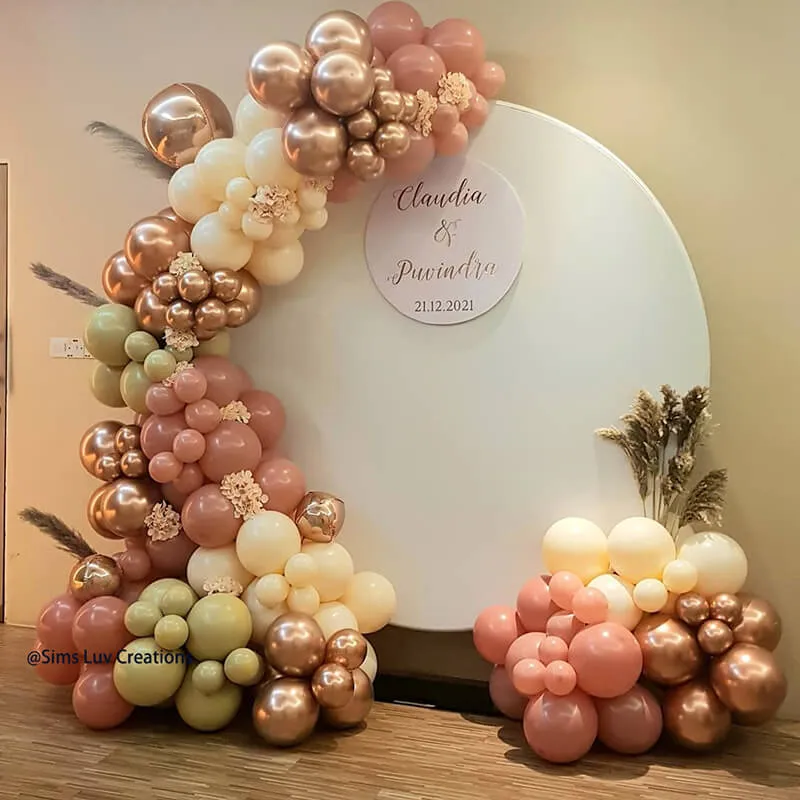 Custom White Round Fabric Backdrop Pure Color