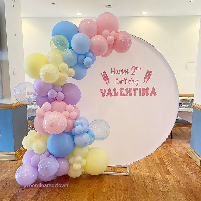 Custom White Round Fabric Backdrop Pure Color