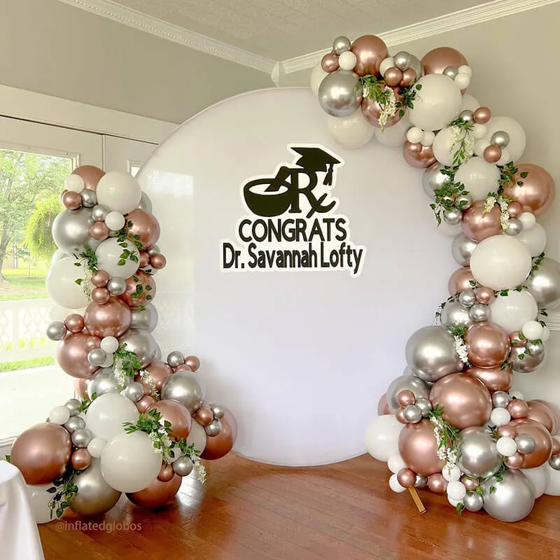 Custom White Round Fabric Backdrop Pure Color