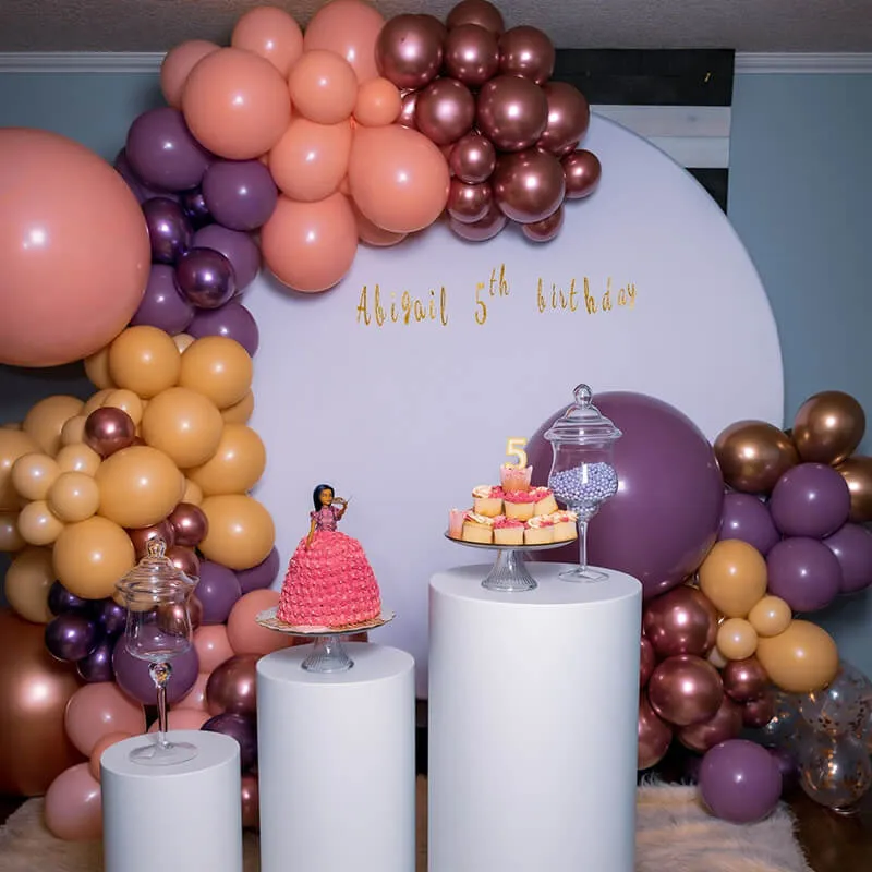 Custom White Round Fabric Backdrop Pure Color
