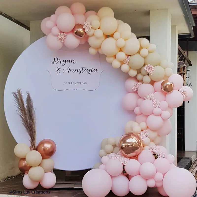Custom White Round Fabric Backdrop Pure Color