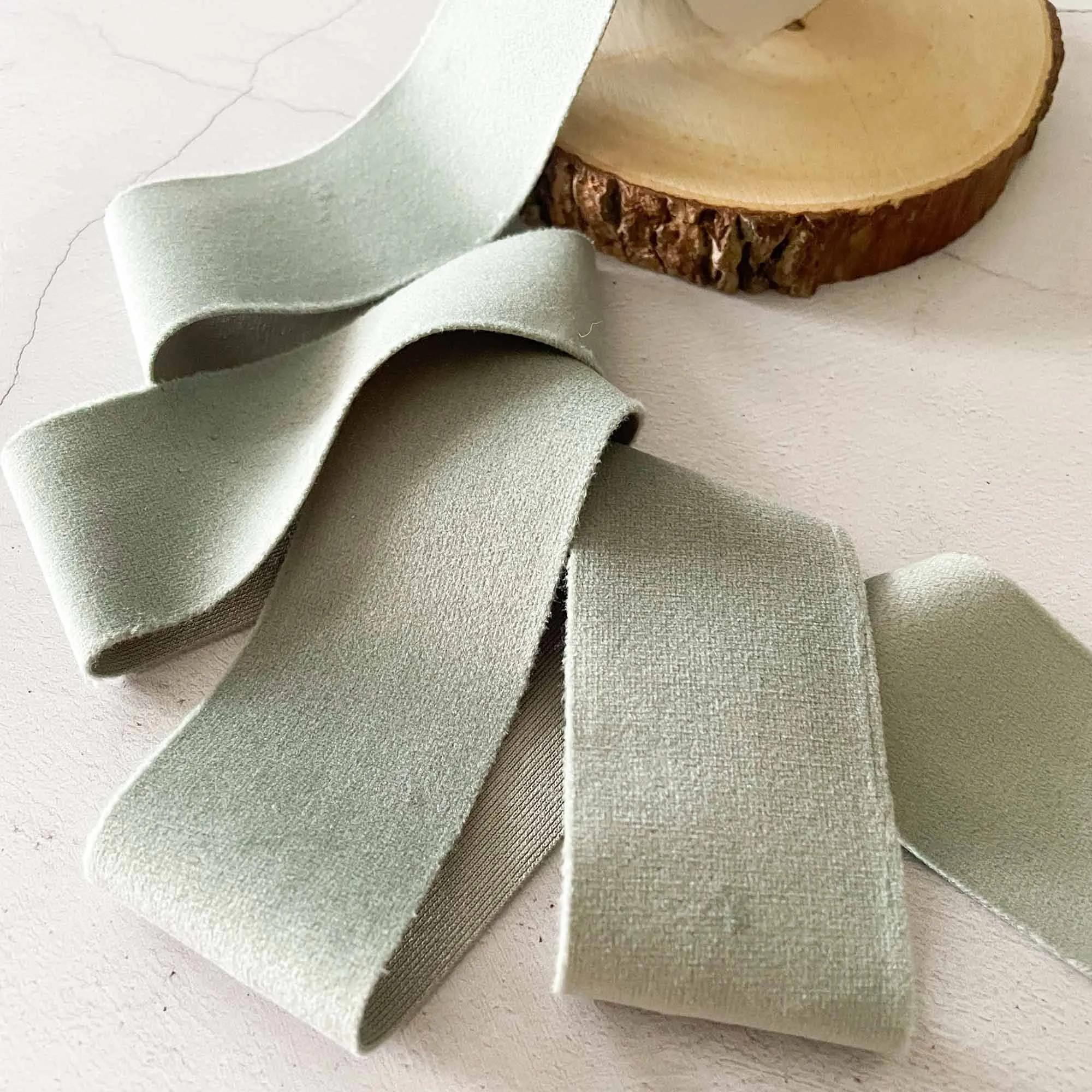 Deluxe Light Sage Green Velvet Ribbon
