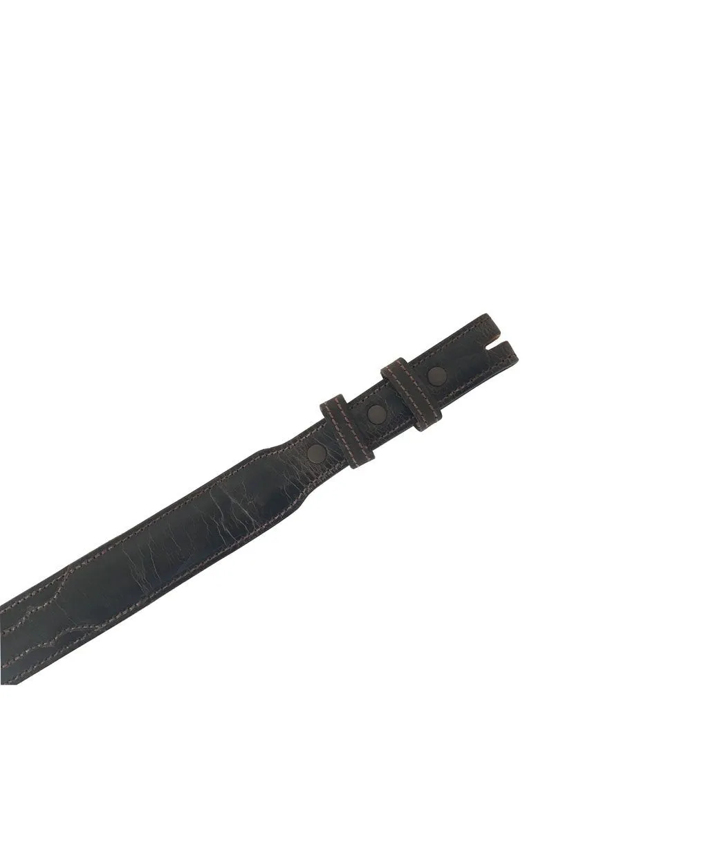 Designer Goat Leather Belt | Chocolate | Tapered | Stick & Ball