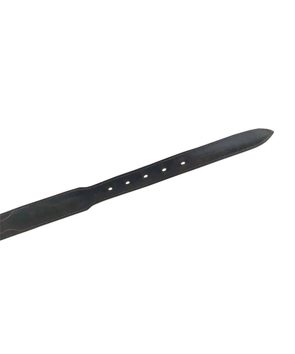 Designer Goat Leather Belt | Chocolate | Tapered | Stick & Ball