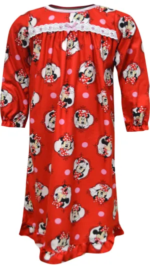 Disney Minnie Mouse Red Flannel Toddler Nightgown