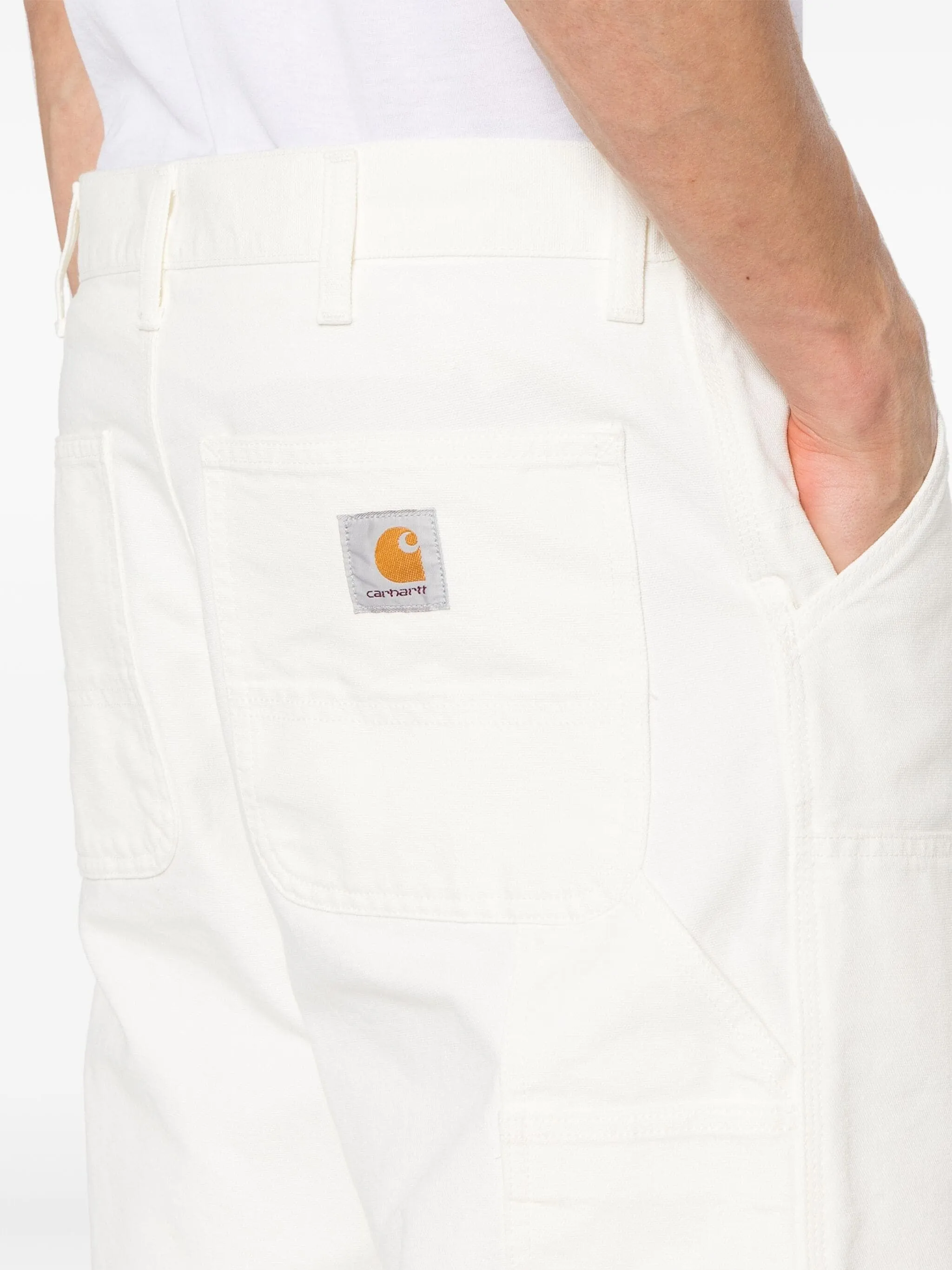 DOUBLE-KNEE ORGANIC-COTTON CANVAS TROUSERS