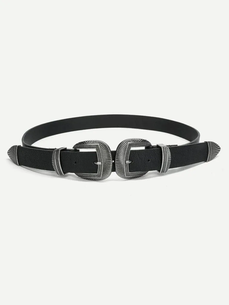 Double Metal Buckle Belt