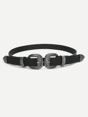 Double Metal Buckle Belt