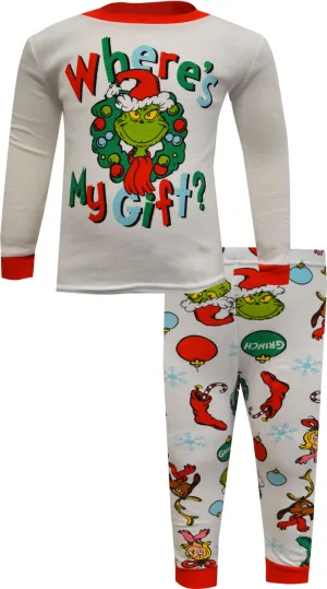 Dr. Seuss The Grinch Where's My Gift Cotton Toddler Pajamas