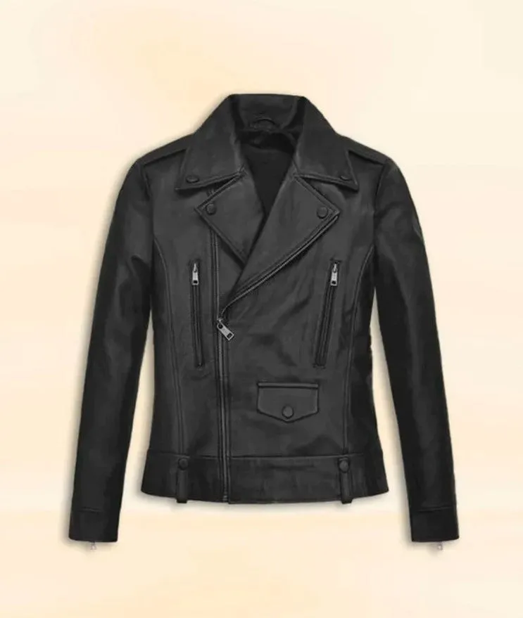 Elegant Black Leather Jacket Worn By Hailey Baldwin Bieber | Women Celebrity Jacket | Celebrity Leather Jacket