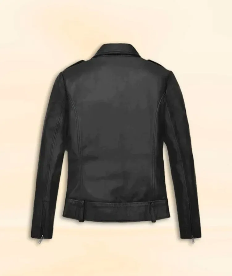 Elegant Black Leather Jacket Worn By Hailey Baldwin Bieber | Women Celebrity Jacket | Celebrity Leather Jacket